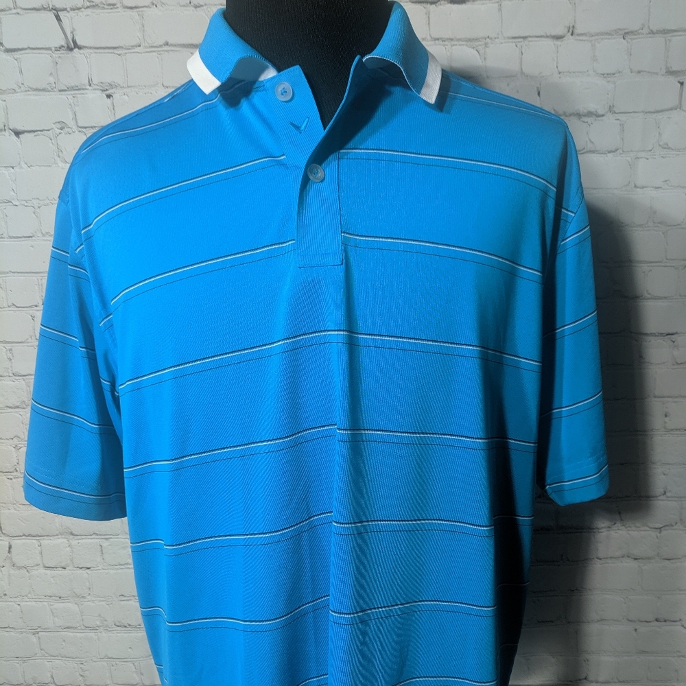 Callaway Polo Golf Shirt XL Teal/Aqua Blue